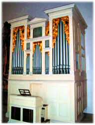 Orgel aus Geiselhöring im Orgelmuseum in der Franziskanerkirche